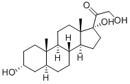 3α,17,21-トリヒドロキシ-5α-プレグナン-20-オン 化学構造式
