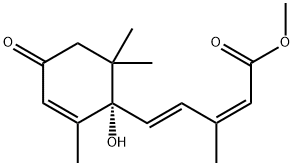 2,4-Pentadienoic acid, 5-(1-hydroxy-2,6,6-triMethyl-4-oxo-2-cyclohexen-1-yl)-3-Methyl-, Methyl ester, [S-(Z,E)]- Struktur