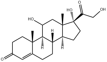 11,17,21-トリヒドロキシプレグナ-4-エン-3,20-ジオン 化学構造式