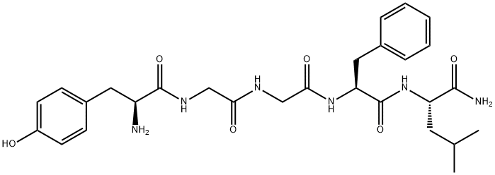 4-ヒドロキシ-L-Phe-Gly-Gly-Phe-Leu-NH2 化学構造式