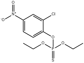 チオりん酸O,O-ジエチルO-(2-クロロ-4-ニトロフェニル) 化学構造式