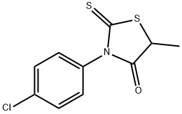 3-(4-クロロフェニル)-5-メチル-2-チオキソチアゾリジン-4-オン 化学構造式