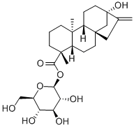 13β-(β-D-グルコピラノシルオキシ)カウラ-16-エン-18-酸 化学構造式
