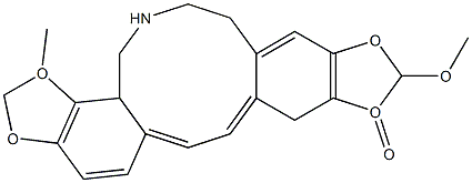 4,6,7,14-テトラヒドロ-12-メトキシ-5-メチルビス[1,3]ベンゾジオキソロ[4,5-c:5',6'-g]アゼシン-13(5H)-オン 化学構造式