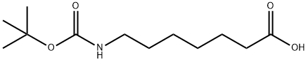 N-(tert-ブトキシカルボニル)-7-アミノヘプタン酸 化学構造式