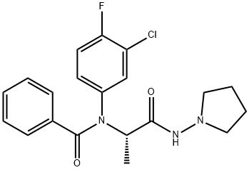 Benzamide, N-(3-chloro-4-fluorophenyl)-N-[1-methyl-2-oxo-2-(1-pyrrolidinylamino)ethyl]-, (S)- (9CI) Struktur