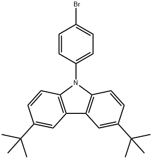 9-(4-ブロモフェニル)-3,6-ジ-tert-ブチルカルバゾール 化学構造式