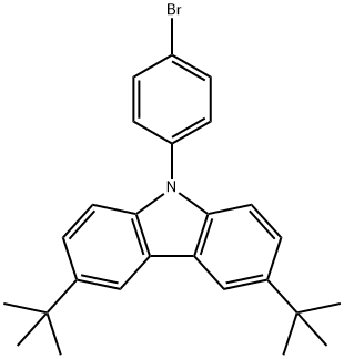 9-(4-溴苯基)-3,6-二叔丁基咔唑 结构式