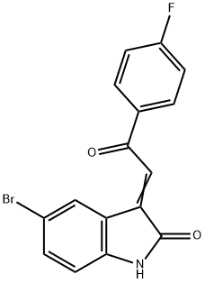5-BROMO-3-(2-(4-FLUOROPHENYL)-2-OXOETHYLIDINE)-1,3-DIHYDROINDOL-2-ONE Structure