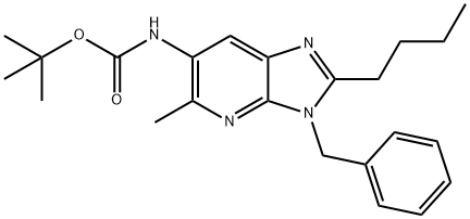 Carbamic acid, [2-butyl-5-methyl-3-(phenylmethyl)-3H-imidazo[4,5-b]pyridin-6-yl]-, 1,1-dimethylethyl ester (9CI) 结构式