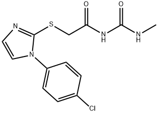 1-[[[1-(p-Chlorophenyl)-1H-imidazol-2-yl]thio]acetyl]-3-methylurea Struktur