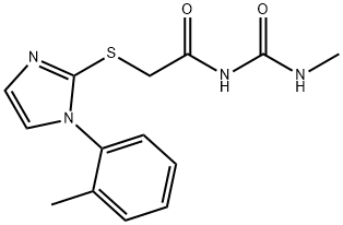 1-Methyl-3-[[[1-(o-tolyl)-1H-imidazol-2-yl]thio]acetyl]urea Struktur