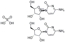 4-氨基-1-((2R,3R,4S,5R)-3,4-二羟基-5-(羟甲基)四氢呋喃-2-基)嘧啶-2(1H)-酮半硫酸盐, 6018-48-0, 结构式