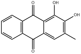 1,2-ジヒドロキシ-3-メチル-アントラセン-9,10-ジオン 化学構造式