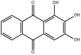 1,2,3-トリヒドロキシ-9,10-アントラセンジオン 化学構造式