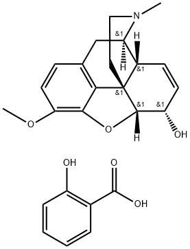 7,8-ジデヒドロ-4,5α-エポキシ-3-メトキシ-17-メチルモルフィナン-6α-オール·サリチル酸 化学構造式