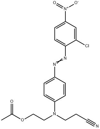4-[(2-クロロ-4-ニトロフェニル)アゾ]-N-(2-シアノエチル)-N-(2-アセトキシエチル)ベンゼンアミン 化学構造式