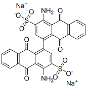 4,4'-ジアミノ-9,9',10,10'-テトラヒドロ-9,9',10,10'-テトラオキソ-1,1'-ビ[アントラセン]-3,3'-ジスルホン酸ジナトリウム 化学構造式