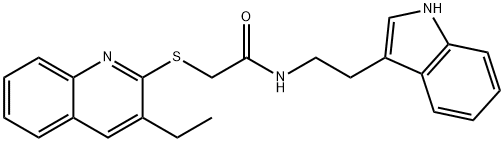 Acetamide, 2-[(3-ethyl-2-quinolinyl)thio]-N-[2-(1H-indol-3-yl)ethyl]- (9CI),602266-87-5,结构式