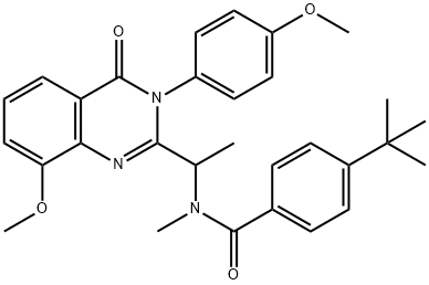 Benzamide,  N-[1-[3,4-dihydro-8-methoxy-3-(4-methoxyphenyl)-4-oxo-2-quinazolinyl]ethyl]-4-(1,1-dimethylethyl)-N-methyl-|
