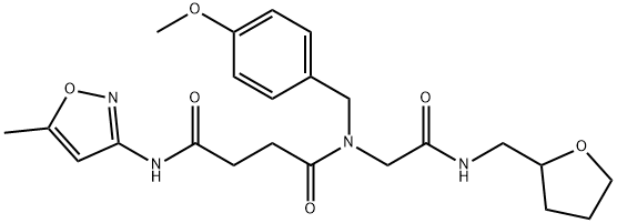 Butanediamide, N-[(4-methoxyphenyl)methyl]-N-(5-methyl-3-isoxazolyl)-N-[2-oxo-2-[[(tetrahydro-2-furanyl)methyl]amino]ethyl]- (9CI) Structure