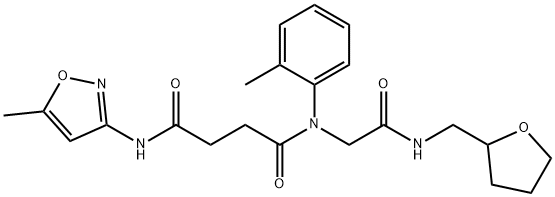 602322-22-5 Butanediamide, N-(5-methyl-3-isoxazolyl)-N-(2-methylphenyl)-N-[2-oxo-2-[[(tetrahydro-2-furanyl)methyl]amino]ethyl]- (9CI)