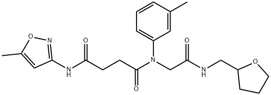 602322-23-6 Butanediamide, N-(5-methyl-3-isoxazolyl)-N-(3-methylphenyl)-N-[2-oxo-2-[[(tetrahydro-2-furanyl)methyl]amino]ethyl]- (9CI)