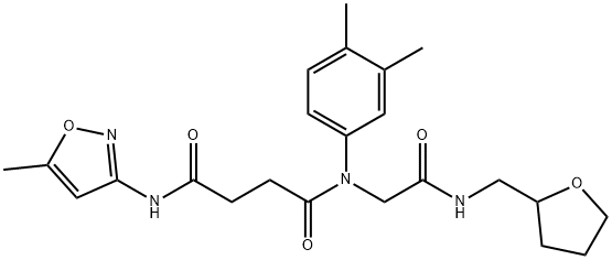 Butanediamide, N-(3,4-dimethylphenyl)-N-(5-methyl-3-isoxazolyl)-N-[2-oxo-2-[[(tetrahydro-2-furanyl)methyl]amino]ethyl]- (9CI) Structure