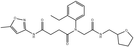 Butanediamide, N-(2-ethylphenyl)-N-(5-methyl-3-isoxazolyl)-N-[2-oxo-2-[[(tetrahydro-2-furanyl)methyl]amino]ethyl]- (9CI) Struktur