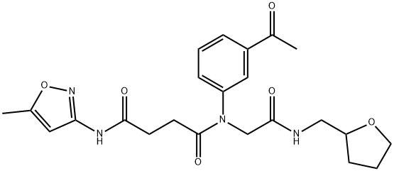 Butanediamide, N-(3-acetylphenyl)-N-(5-methyl-3-isoxazolyl)-N-[2-oxo-2-[[(tetrahydro-2-furanyl)methyl]amino]ethyl]- (9CI) Structure