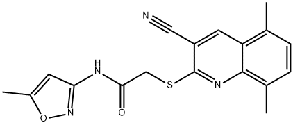 602324-32-3 Acetamide, 2-[(3-cyano-5,8-dimethyl-2-quinolinyl)thio]-N-(5-methyl-3-isoxazolyl)- (9CI)