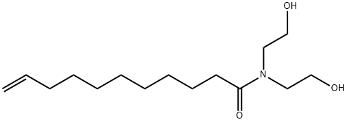 N,N-ビス(2-ヒドロキシエチル)-10-ウンデセンアミド 化学構造式