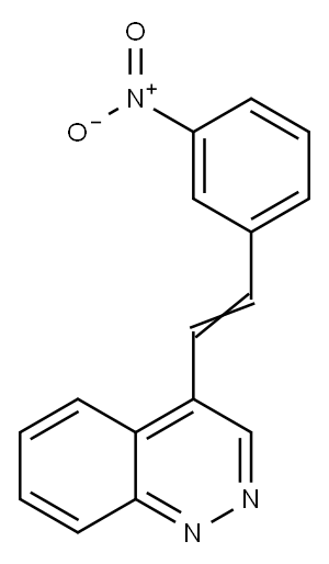 4-[2-(3-ニトロフェニル)エテニル]シンノリン 化学構造式