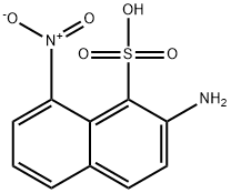 2-アミノ-8-ニトロ-1-ナフタレンスルホン酸 化学構造式