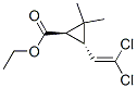 rel-(1α*,3β*)-3-(2,2-ジクロロエテニル)-2,2-ジメチルシクロプロパンカルボン酸エチル 化学構造式