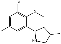 Pyrrolidine, 2-(3-chloro-2-methoxy-5-methylphenyl)-4-methyl- (9CI) 化学構造式
