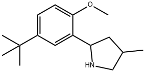 Pyrrolidine, 2-[5-(1,1-dimethylethyl)-2-methoxyphenyl]-4-methyl- (9CI) Struktur
