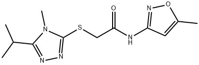 Acetamide, N-(5-methyl-3-isoxazolyl)-2-[[4-methyl-5-(1-methylethyl)-4H-1,2,4-triazol-3-yl]thio]- (9CI) Structure