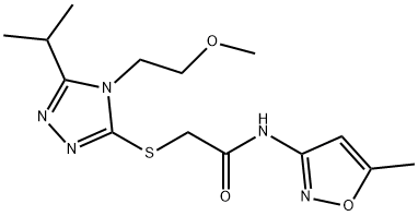 Acetamide, 2-[[4-(2-methoxyethyl)-5-(1-methylethyl)-4H-1,2,4-triazol-3-yl]thio]-N-(5-methyl-3-isoxazolyl)- (9CI) Struktur