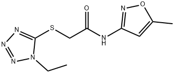 Acetamide, 2-[(1-ethyl-1H-tetrazol-5-yl)thio]-N-(5-methyl-3-isoxazolyl)- (9CI) Structure