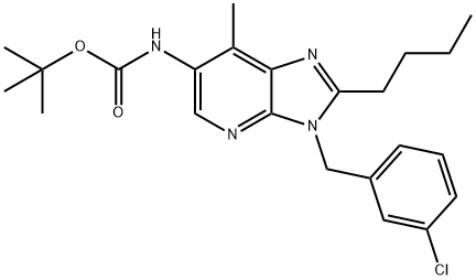 Carbamic acid, [2-butyl-3-[(3-chlorophenyl)methyl]-7-methyl-3H-imidazo[4,5-b]pyridin-6-yl]-, 1,1-dimethylethyl ester (9CI) Struktur