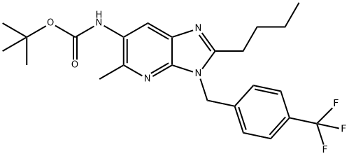 Carbamic acid, [2-butyl-5-methyl-3-[[4-(trifluoromethyl)phenyl]methyl]-3H-imidazo[4,5-b]pyridin-6-yl]-, 1,1-dimethylethyl ester (9CI) Struktur