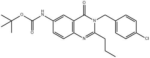 603120-11-2 Carbamic acid, [3-[(4-chlorophenyl)methyl]-3,4-dihydro-4-oxo-2-propyl-6-quinazolinyl]-, 1,1-dimethylethyl ester (9CI)