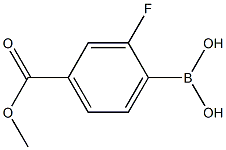 2-フルオロ-4-(メトキシカルボニル)フェニルボロン酸 化学構造式