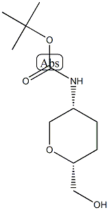 tert-butyl (cis)-6-(hydroxymethyl)-tetrahydro-2H-pyran-3-ylcarbamate Struktur