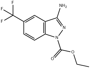 ethyl 3-amino-5-(trifluoromethyl)-1H-indazole-1-carboxylate Structure