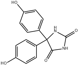 5,5-bis(4-hydroxyphenyl)hydantoin Struktur