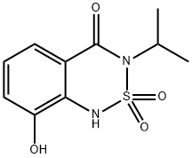 3-イソプロピル-8-ヒドロキシ-1H-2,1,3-ベンゾチアジアジン-4(3H)-オン2,2-ジオキシド 化学構造式