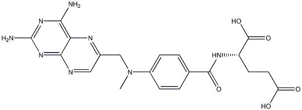 rac-(R*)-2-[[4-[[(2,4-ジアミノプテリジン-6-イル)メチル](メチル)アミノ]ベンゾイル]アミノ]ペンタン二酸 化学構造式