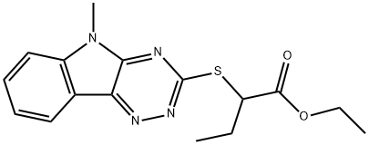 Butanoic acid, 2-[(5-methyl-5H-1,2,4-triazino[5,6-b]indol-3-yl)thio]-, ethyl ester (9CI) Structure